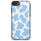 Blue and White Cow Print Impact Phone Case for iPhone SE 8 7 Plus