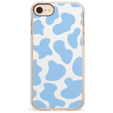 Blue and White Cow Print Impact Phone Case for iPhone SE 8 7 Plus