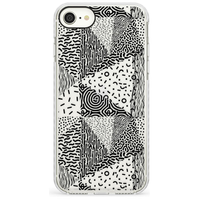 Pattern Mashup (Black) Slim TPU Phone Case for iPhone SE 8 7 Plus