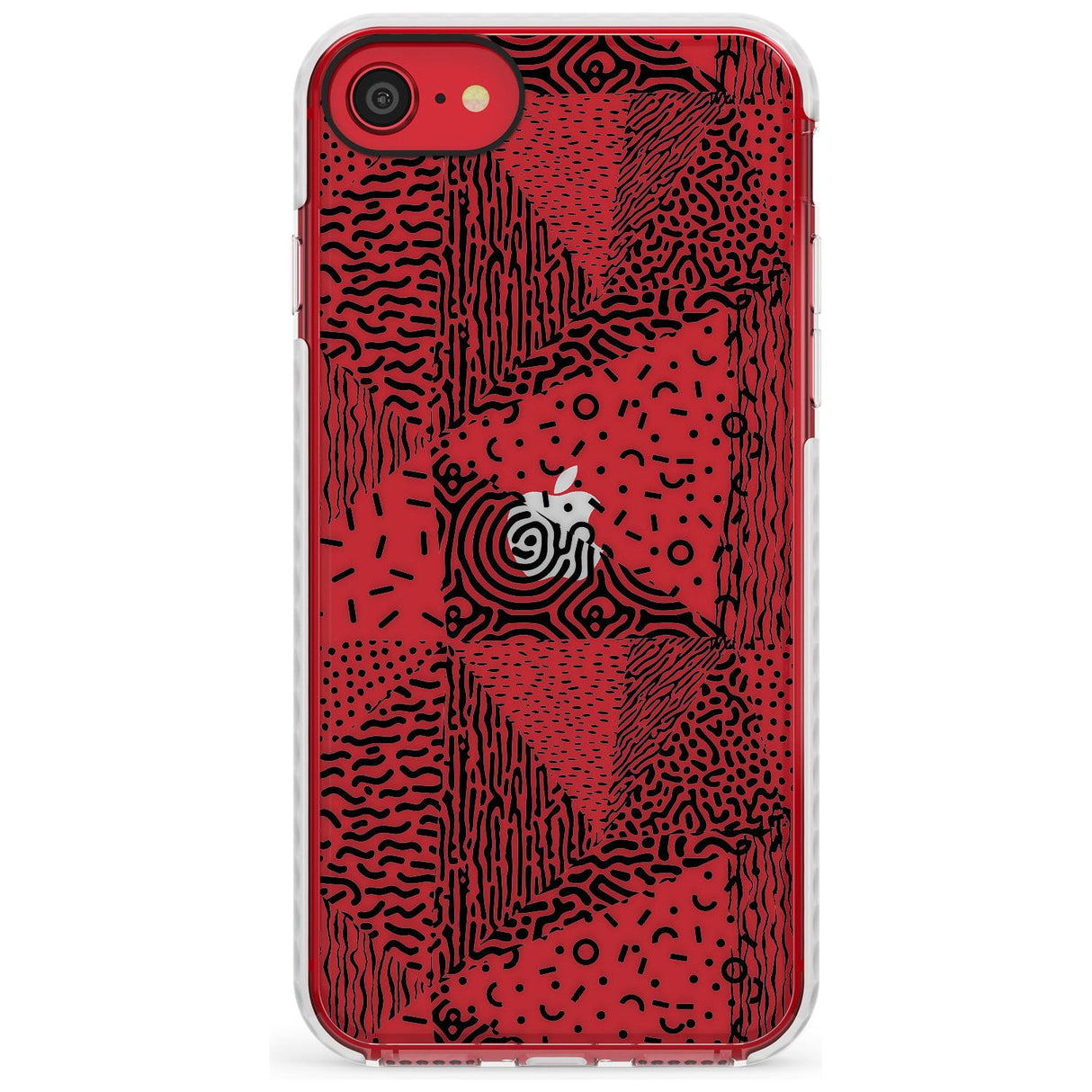 Pattern Mashup (Black) Slim TPU Phone Case for iPhone SE 8 7 Plus