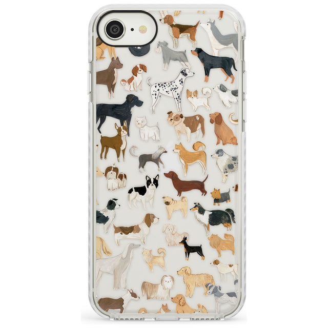 Hand Painted Dogs Impact Phone Case for iPhone SE 8 7 Plus