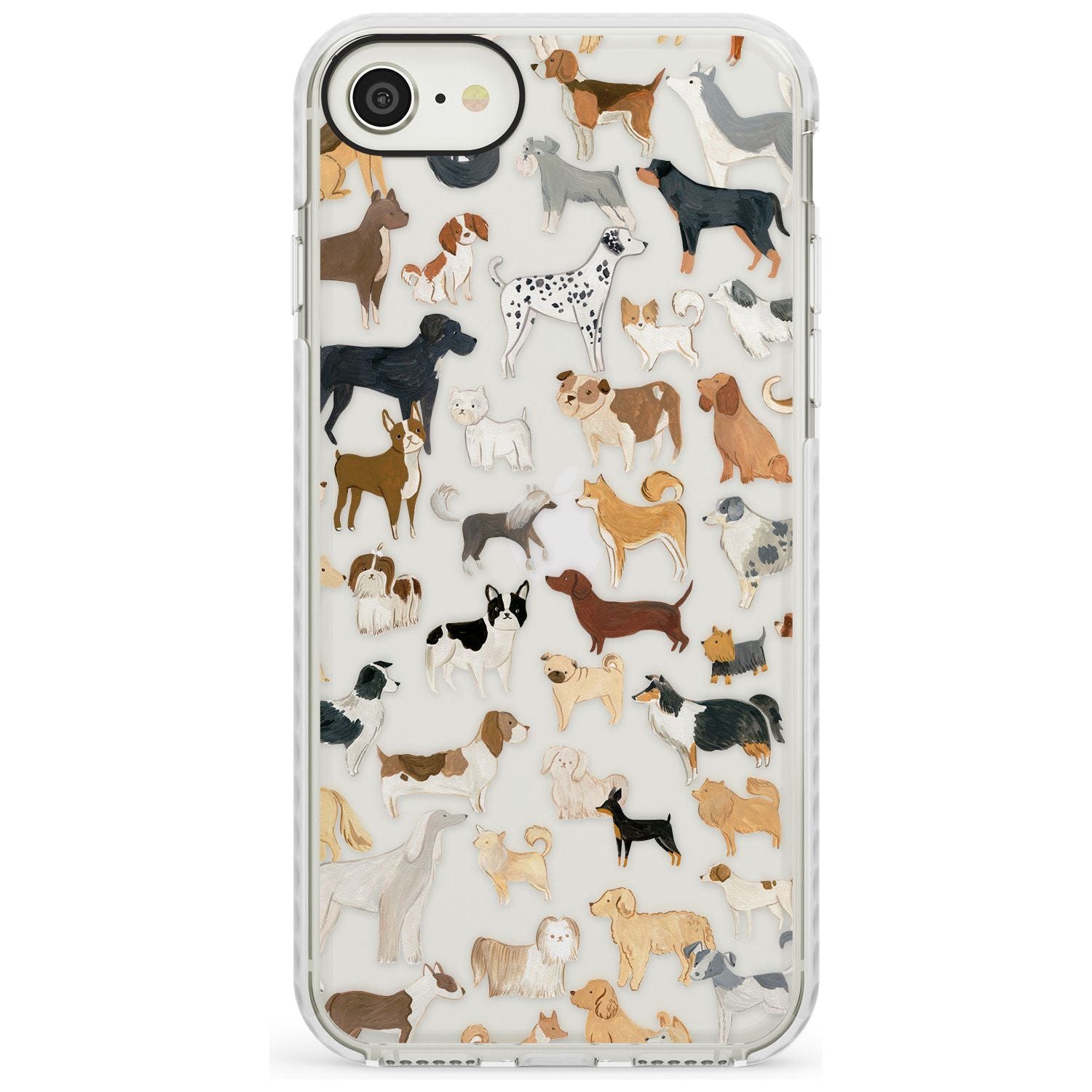 Hand Painted Dogs Impact Phone Case for iPhone SE 8 7 Plus
