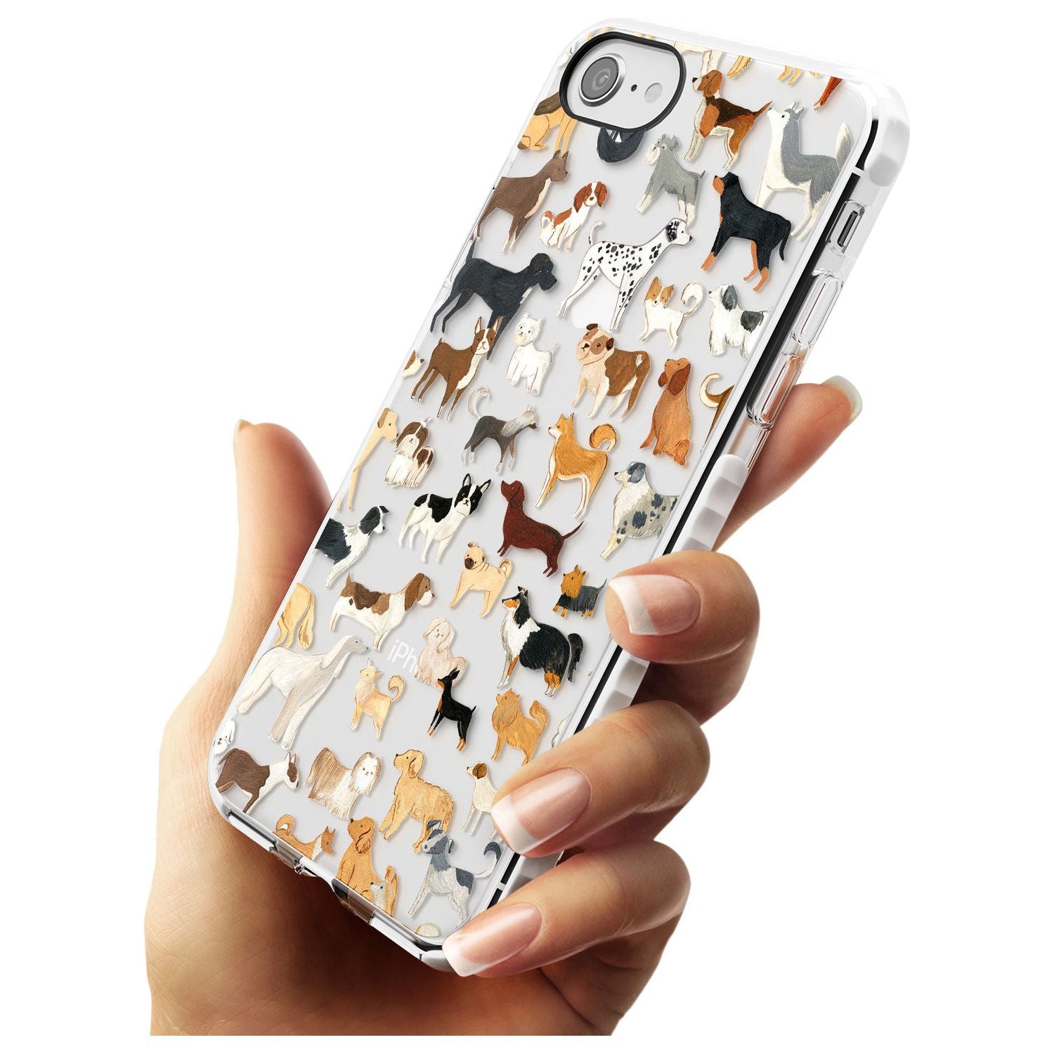 Hand Painted Dogs Impact Phone Case for iPhone SE 8 7 Plus