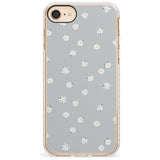 Painted Daises - Blue-Grey Cute Floral Design Slim TPU Phone Case for iPhone SE 8 7 Plus