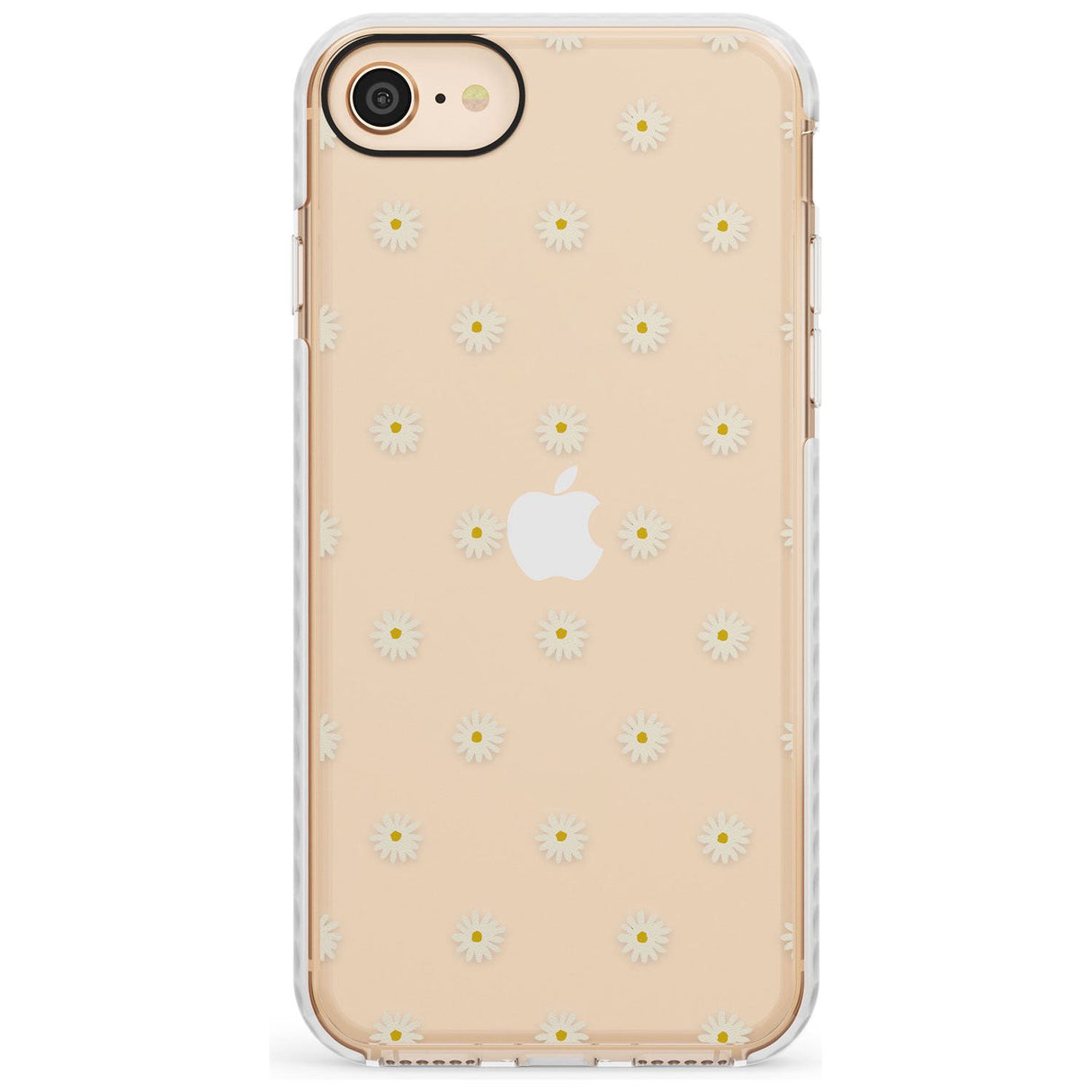 Daisy Pattern - Clear  Cute Floral Design Slim TPU Phone Case for iPhone SE 8 7 Plus