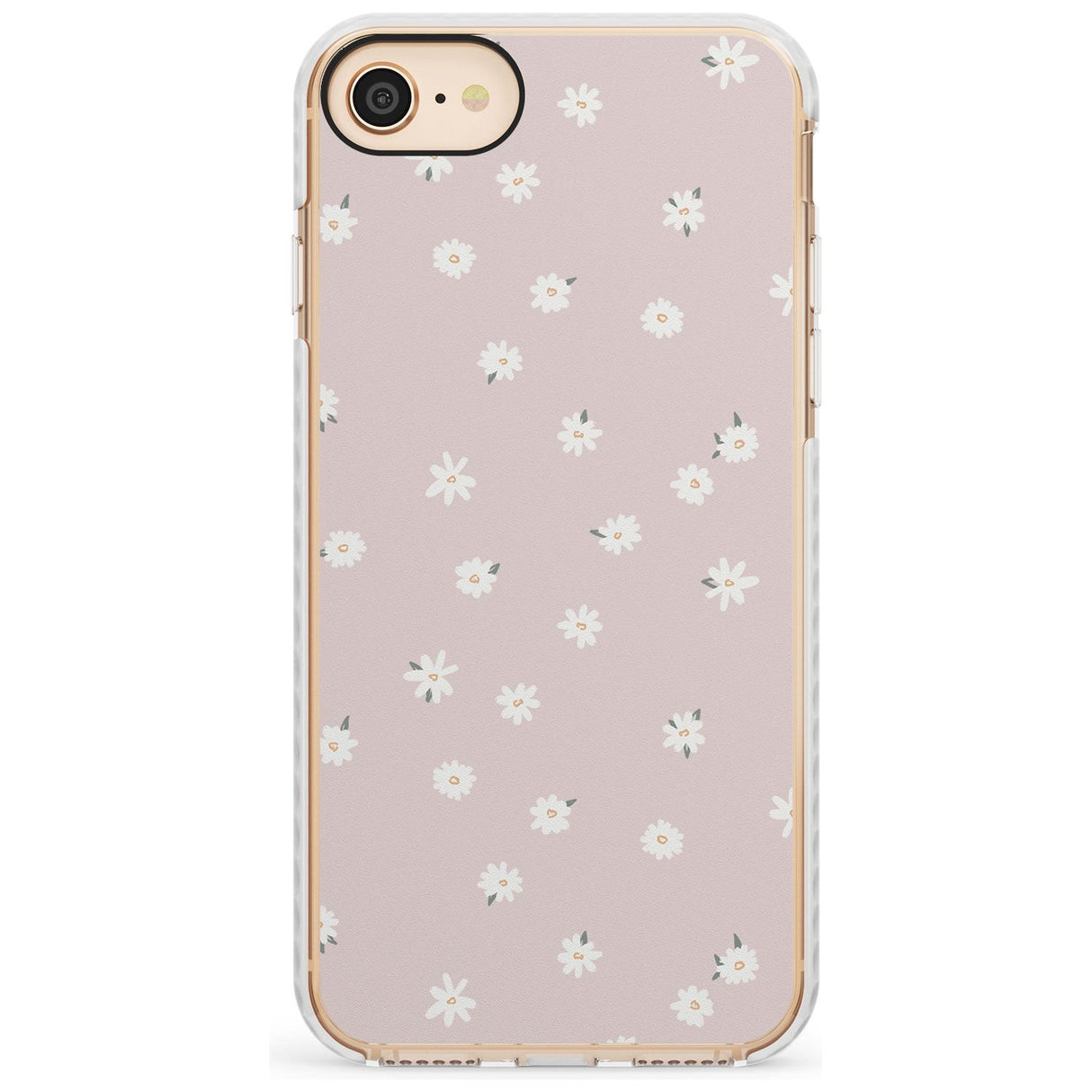 Painted Daises on Pink - Cute Floral Daisy Design Slim TPU Phone Case for iPhone SE 8 7 Plus