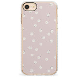 Painted Daises on Pink - Cute Floral Daisy Design Slim TPU Phone Case for iPhone SE 8 7 Plus