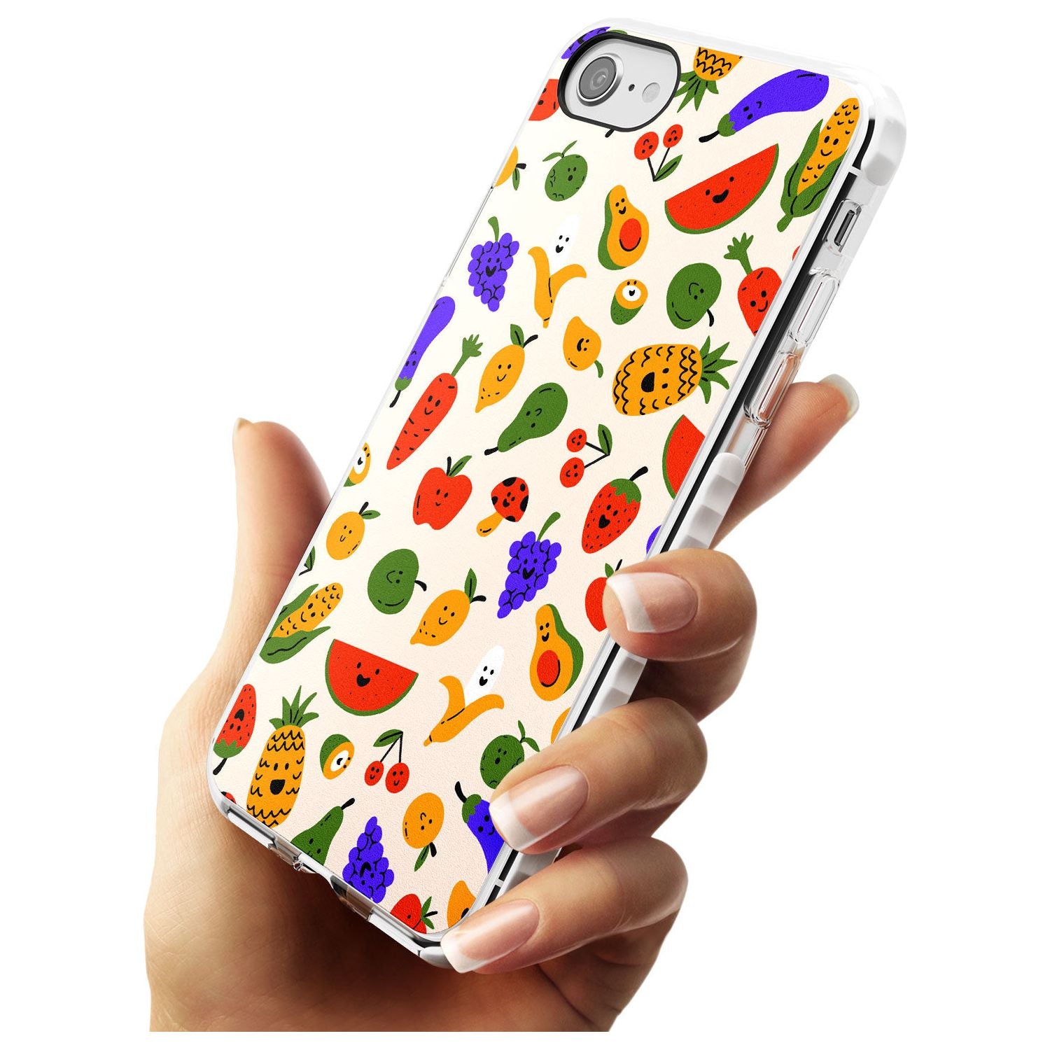 Mixed Kawaii Food Icons - Solid iPhone Case Impact Phone Case Warehouse SE 8 7 Plus