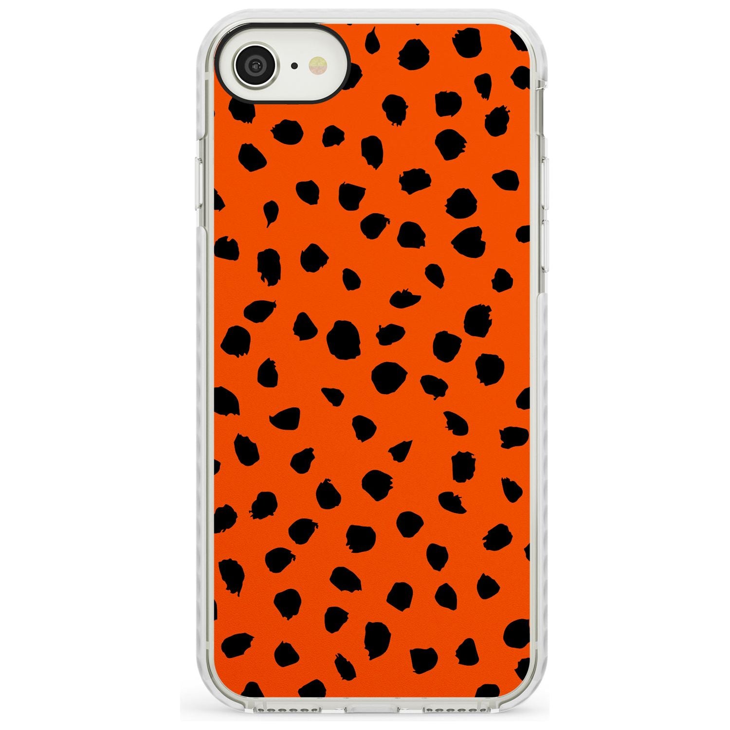 Black & Bright Red Dalmatian Polka Dot Spots Impact Phone Case for iPhone SE 8 7 Plus