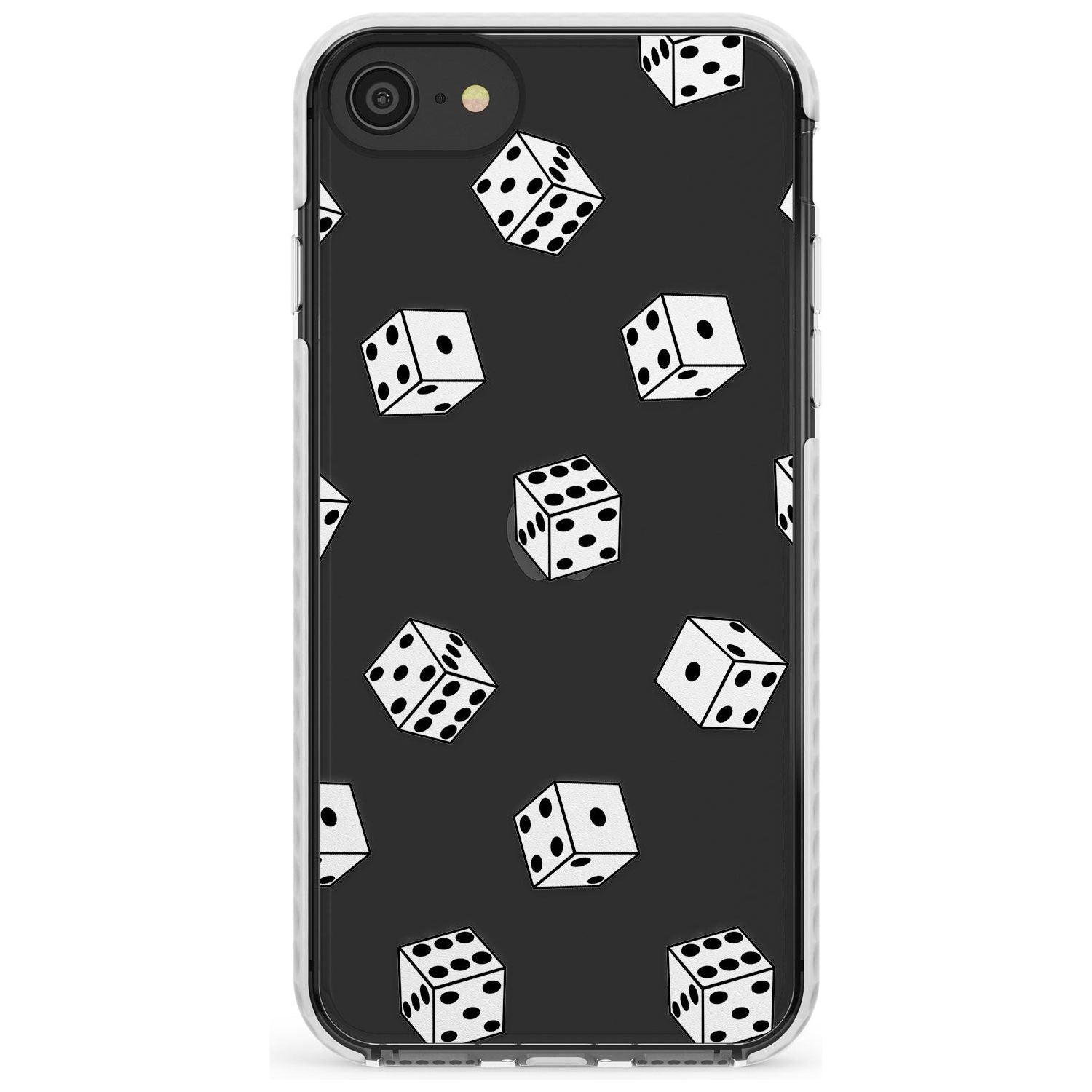 Clear Dice Pattern Impact Phone Case for iPhone SE 8 7 Plus
