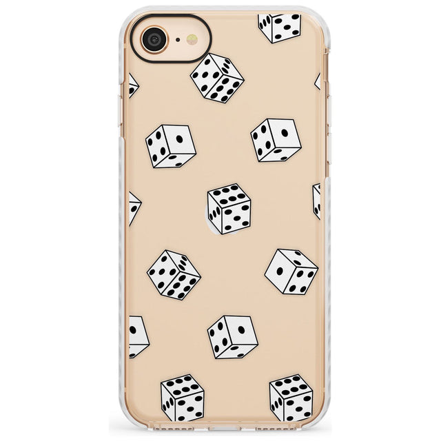 Clear Dice Pattern Impact Phone Case for iPhone SE 8 7 Plus