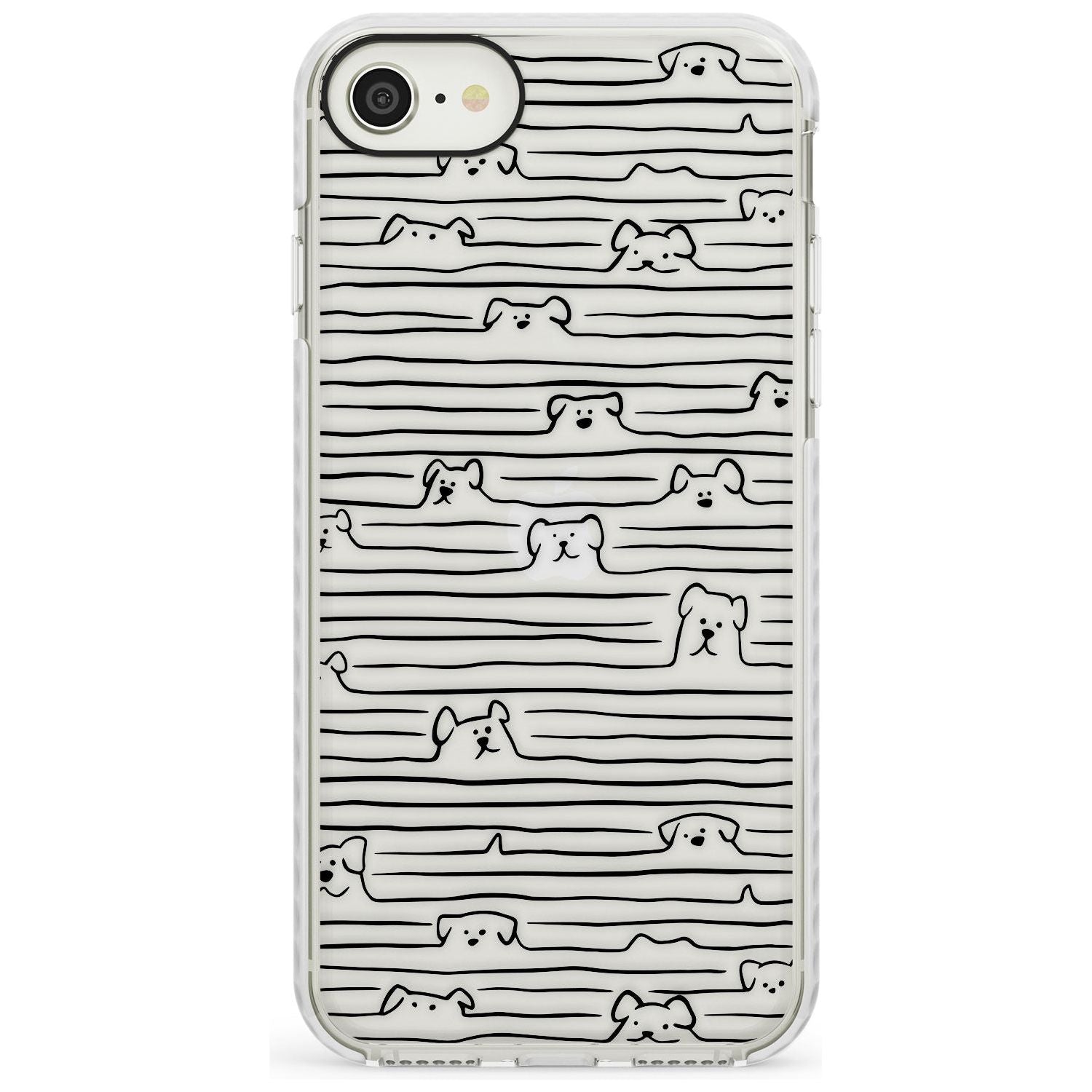 Dog Line Art - Black Impact Phone Case for iPhone SE 8 7 Plus