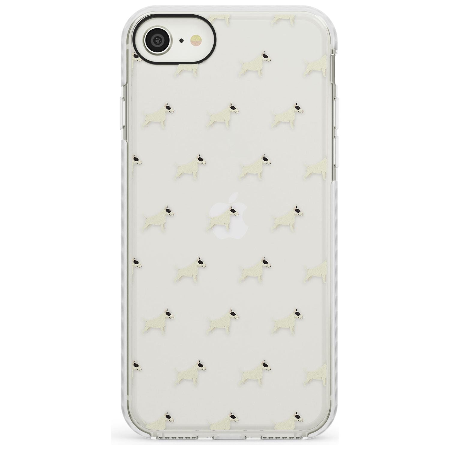 Bull Terrier Dog Pattern Clear Impact Phone Case for iPhone SE 8 7 Plus