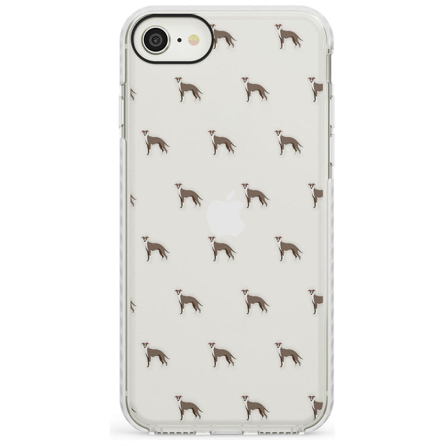 Whippet/Italian Greyhound Dog Pattern Clear Impact Phone Case for iPhone SE 8 7 Plus