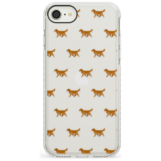 Golden Retriever Dog Pattern Clear Phone Case iPhone 7/8 / Impact Case,iPhone SE / Impact Case Blanc Space