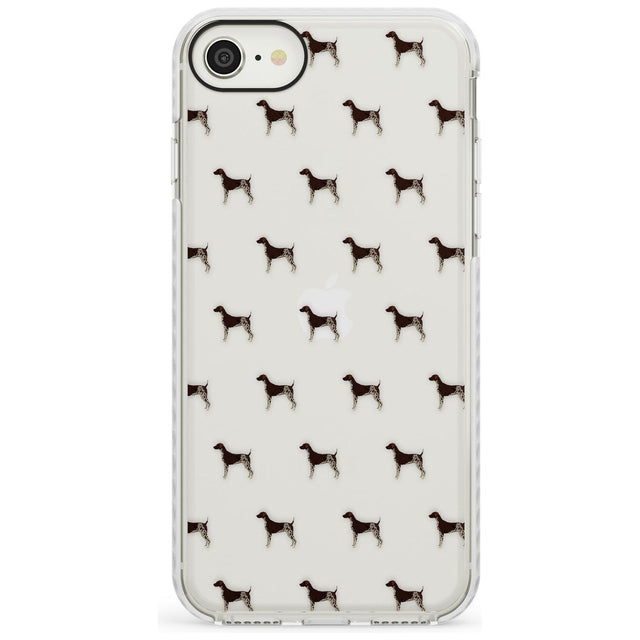 German Shorthaired Pointer Dog Pattern Clear Impact Phone Case for iPhone SE 8 7 Plus