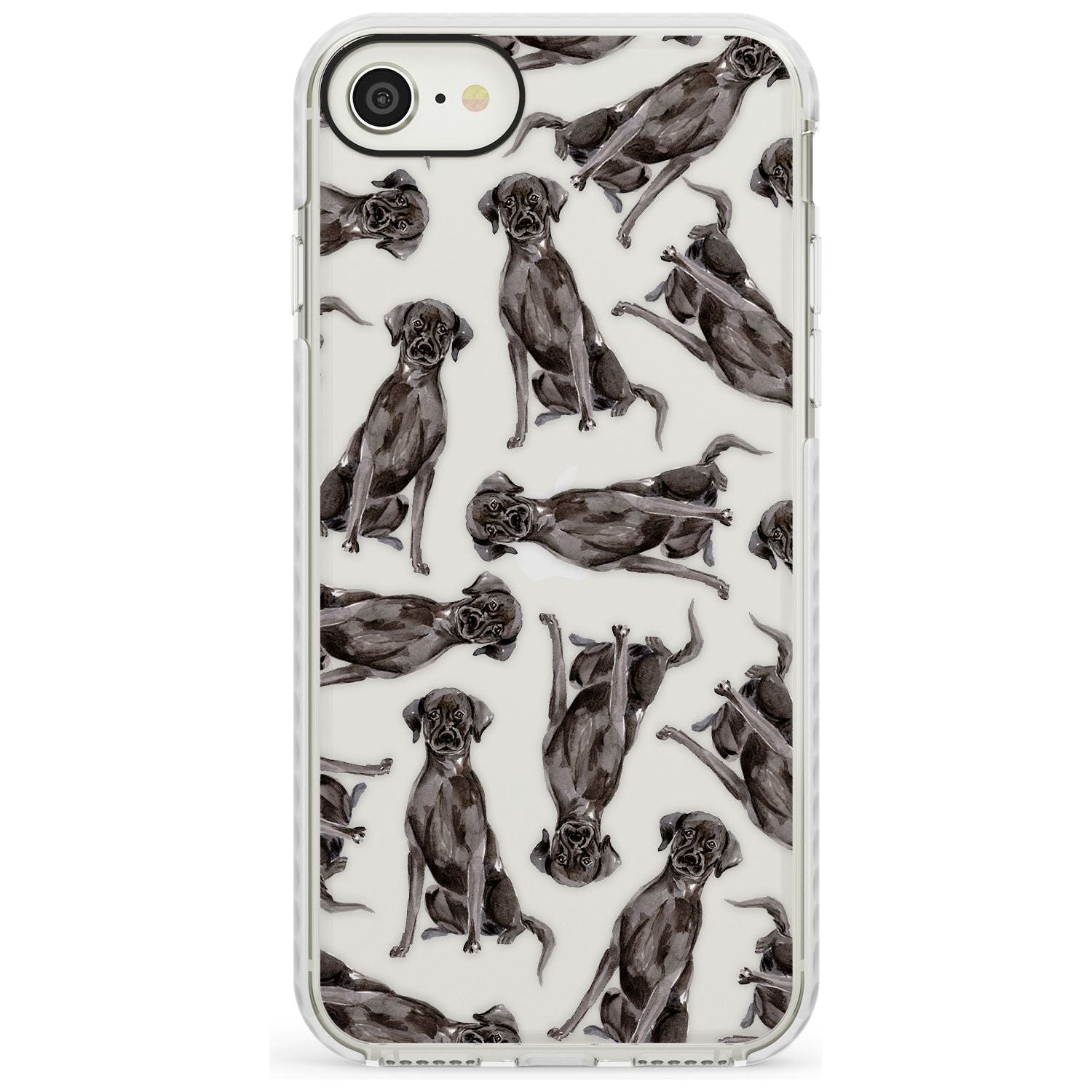 Black Labrador Watercolour Dog Pattern Impact Phone Case for iPhone SE 8 7 Plus