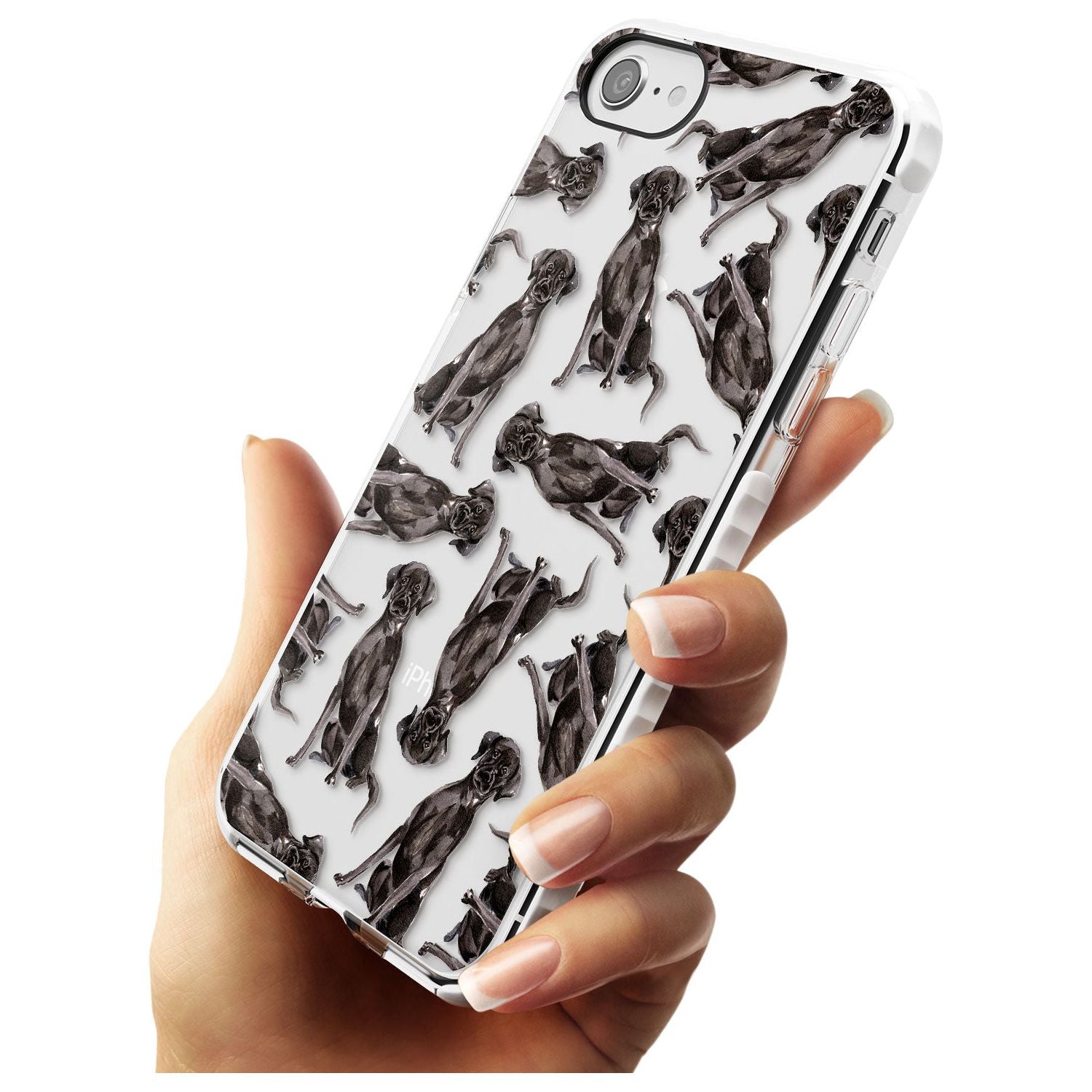 Black Labrador Watercolour Dog Pattern Impact Phone Case for iPhone SE 8 7 Plus
