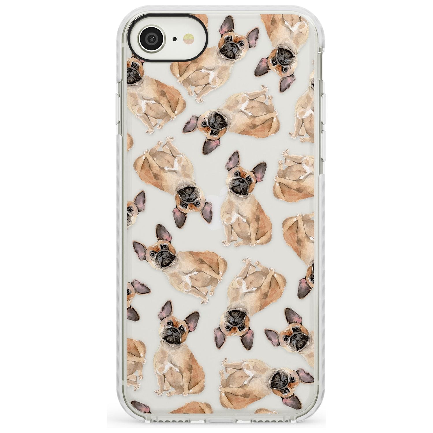French Bulldog Watercolour Dog Pattern Impact Phone Case for iPhone SE 8 7 Plus