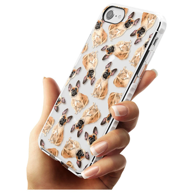 French Bulldog Watercolour Dog Pattern Impact Phone Case for iPhone SE 8 7 Plus