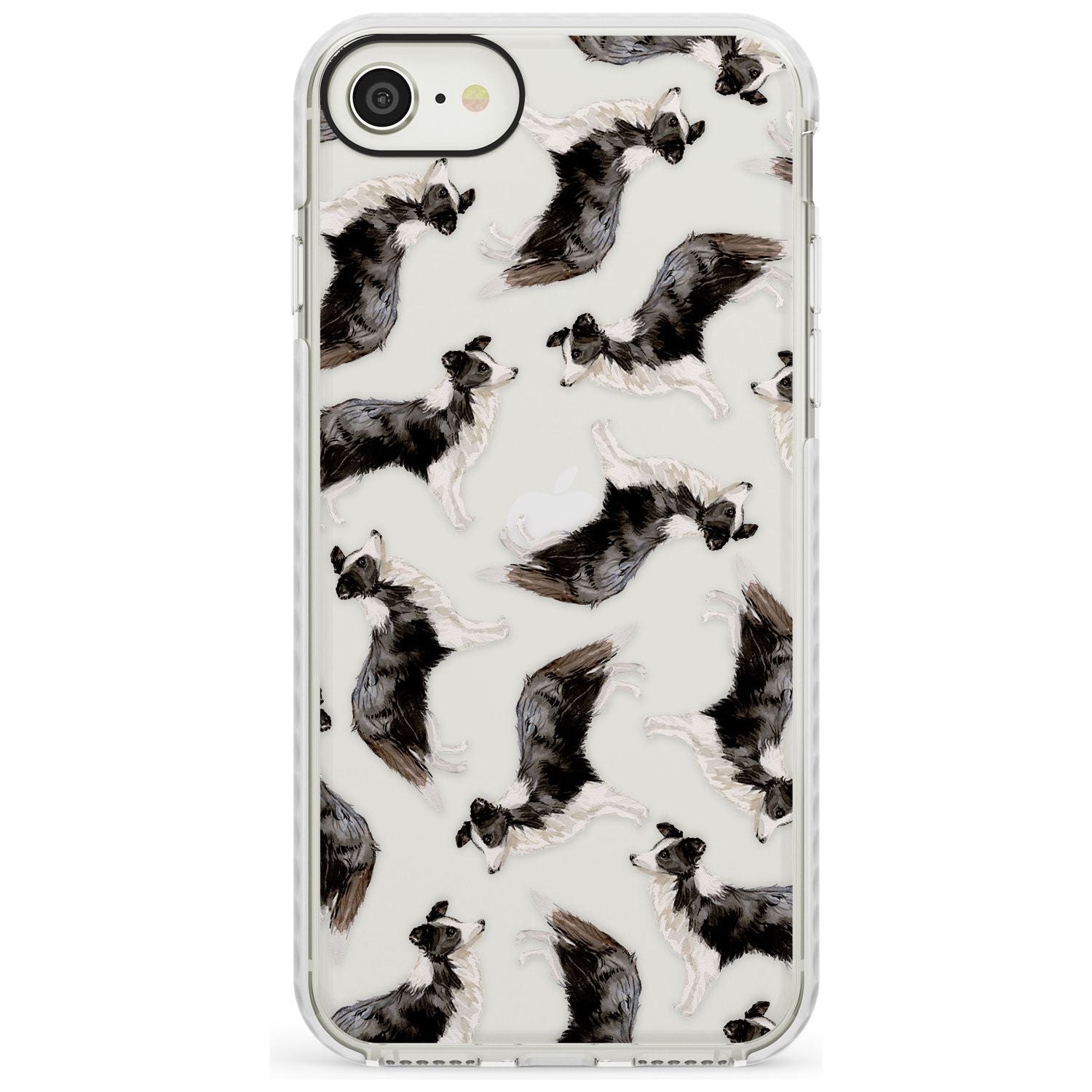 Border Collie Watercolour Dog Pattern Impact Phone Case for iPhone SE 8 7 Plus