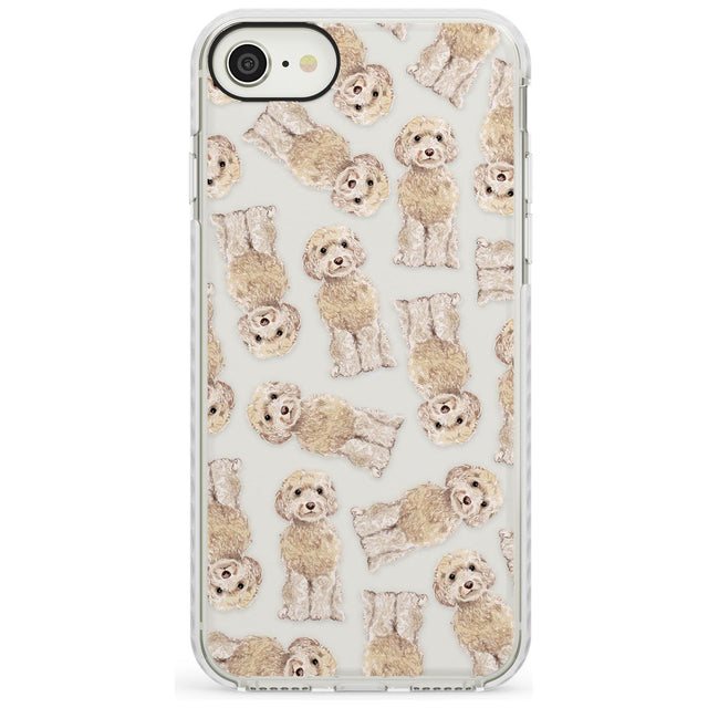 Cockapoo (Champagne) Watercolour Dog Pattern Impact Phone Case for iPhone SE 8 7 Plus