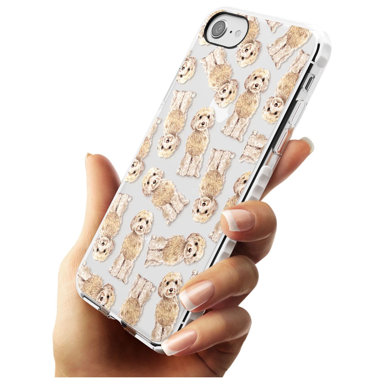 Cockapoo (Champagne) Watercolour Dog Pattern Impact Phone Case for iPhone SE 8 7 Plus