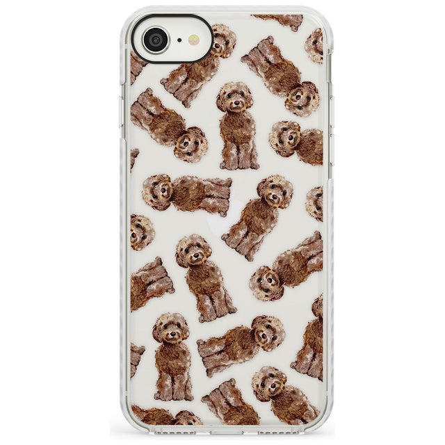 Cockapoo (Brown) Watercolour Dog Pattern Impact Phone Case for iPhone SE 8 7 Plus