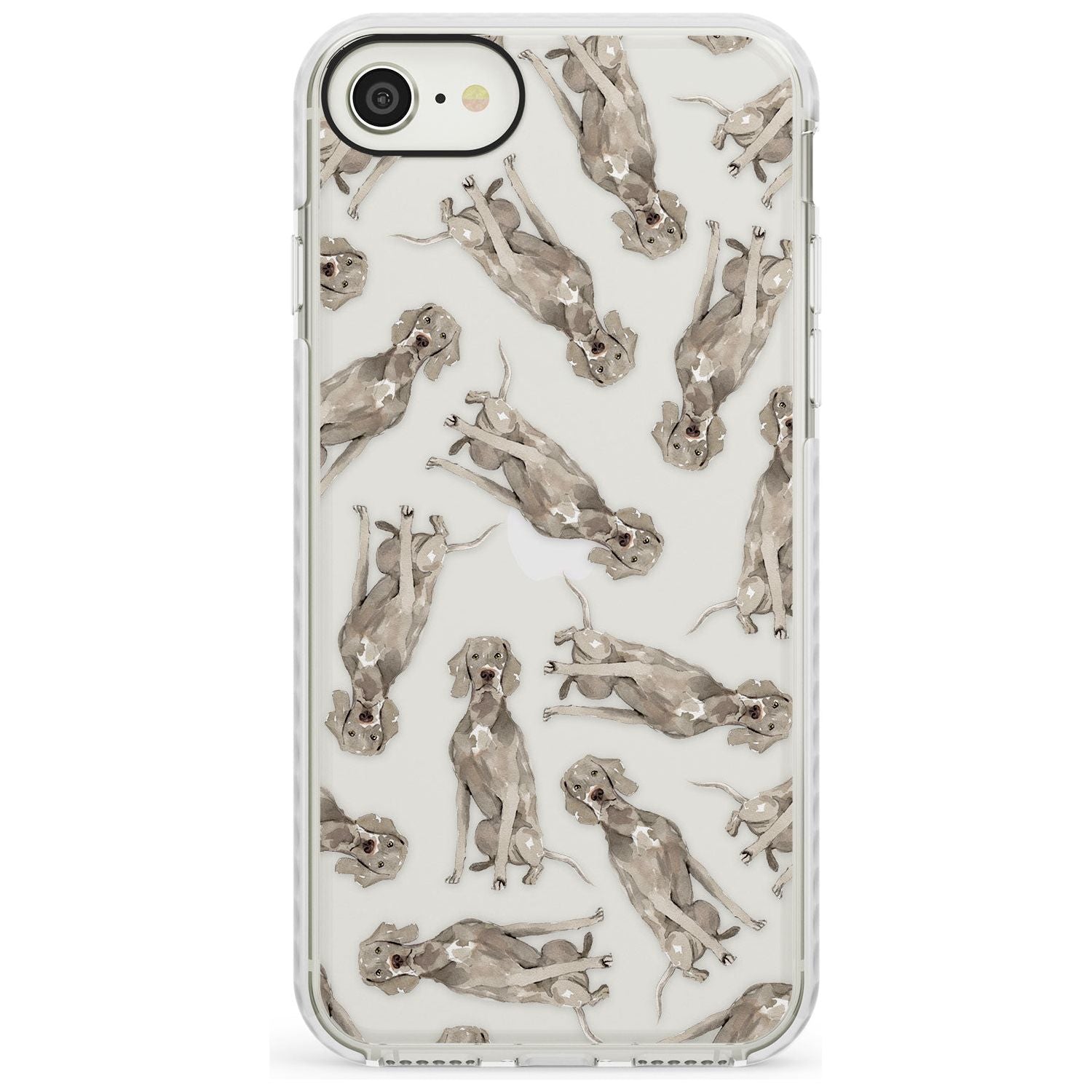 Weimaraner Watercolour Dog Pattern Impact Phone Case for iPhone SE 8 7 Plus