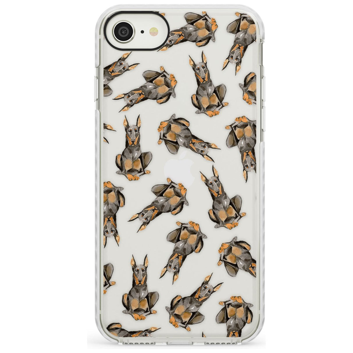 Doberman (Cropped) Watercolour Dog Pattern Impact Phone Case for iPhone SE 8 7 Plus