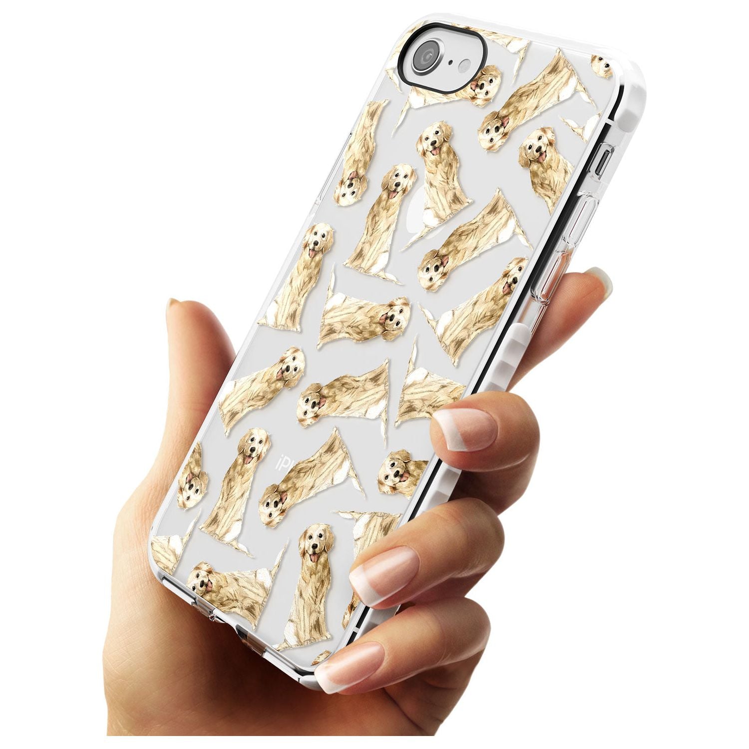 Golden Retriever Watercolour Dog Pattern Impact Phone Case for iPhone SE 8 7 Plus