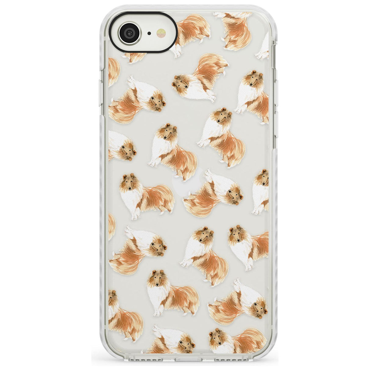 Rough Collie Watercolour Dog Pattern Impact Phone Case for iPhone SE 8 7 Plus