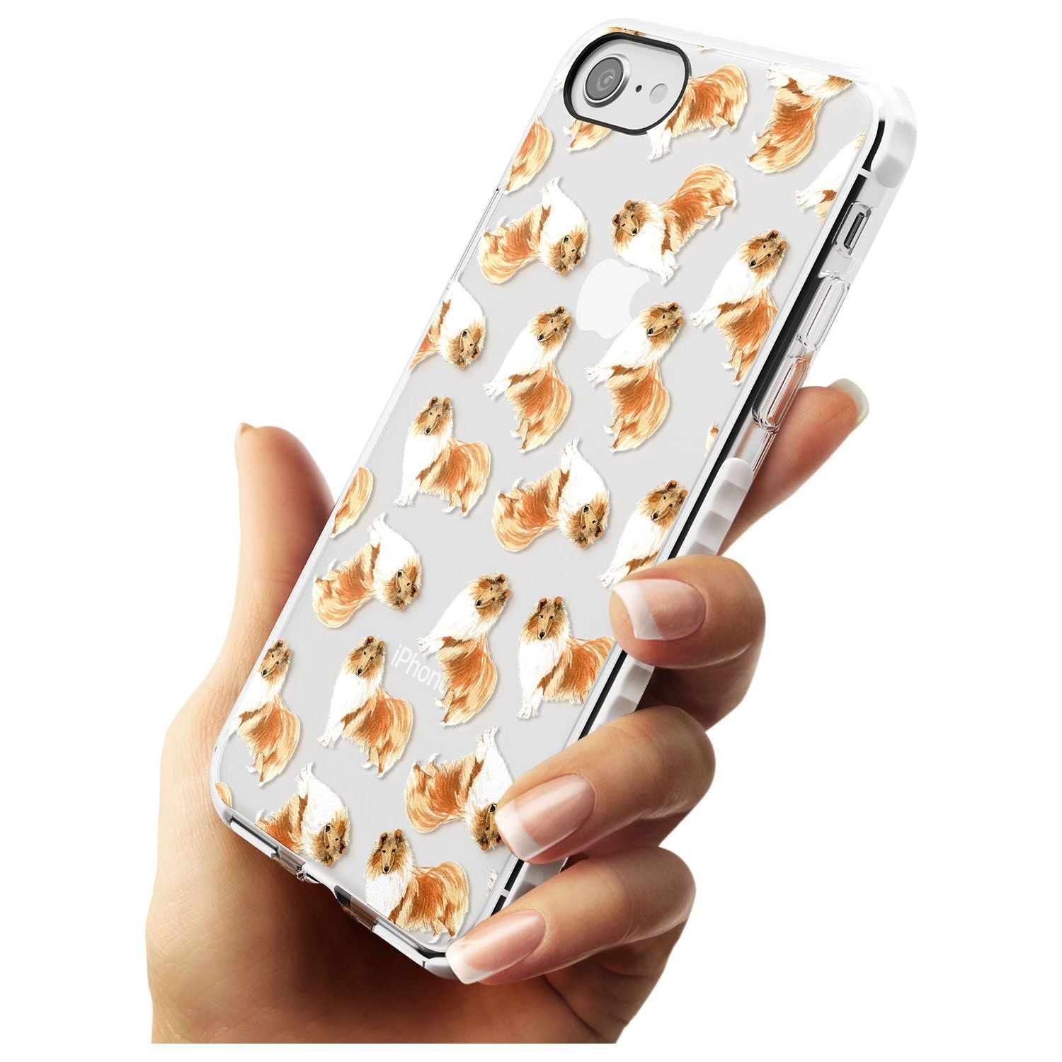 Rough Collie Watercolour Dog Pattern Impact Phone Case for iPhone SE 8 7 Plus
