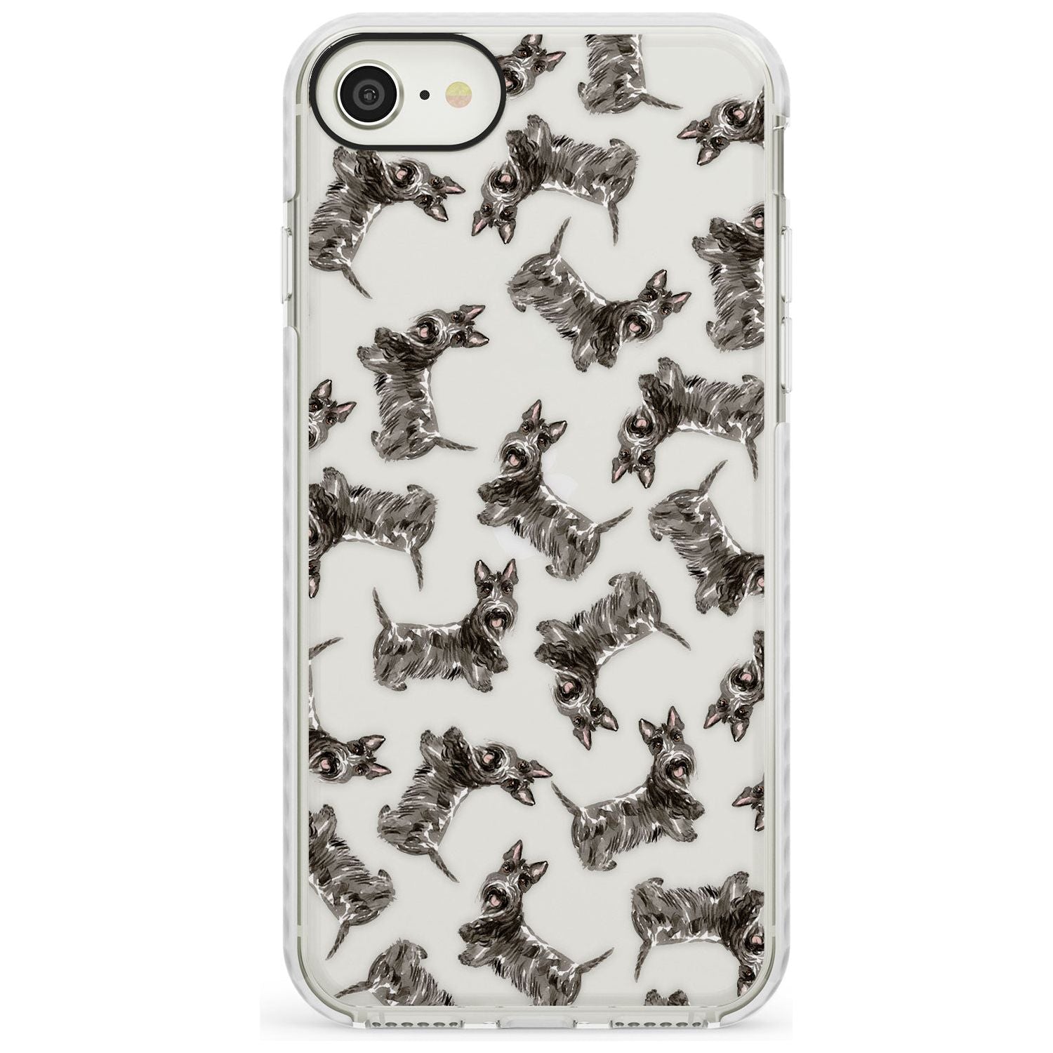 Scottish Terrier Watercolour Dog Pattern Impact Phone Case for iPhone SE 8 7 Plus