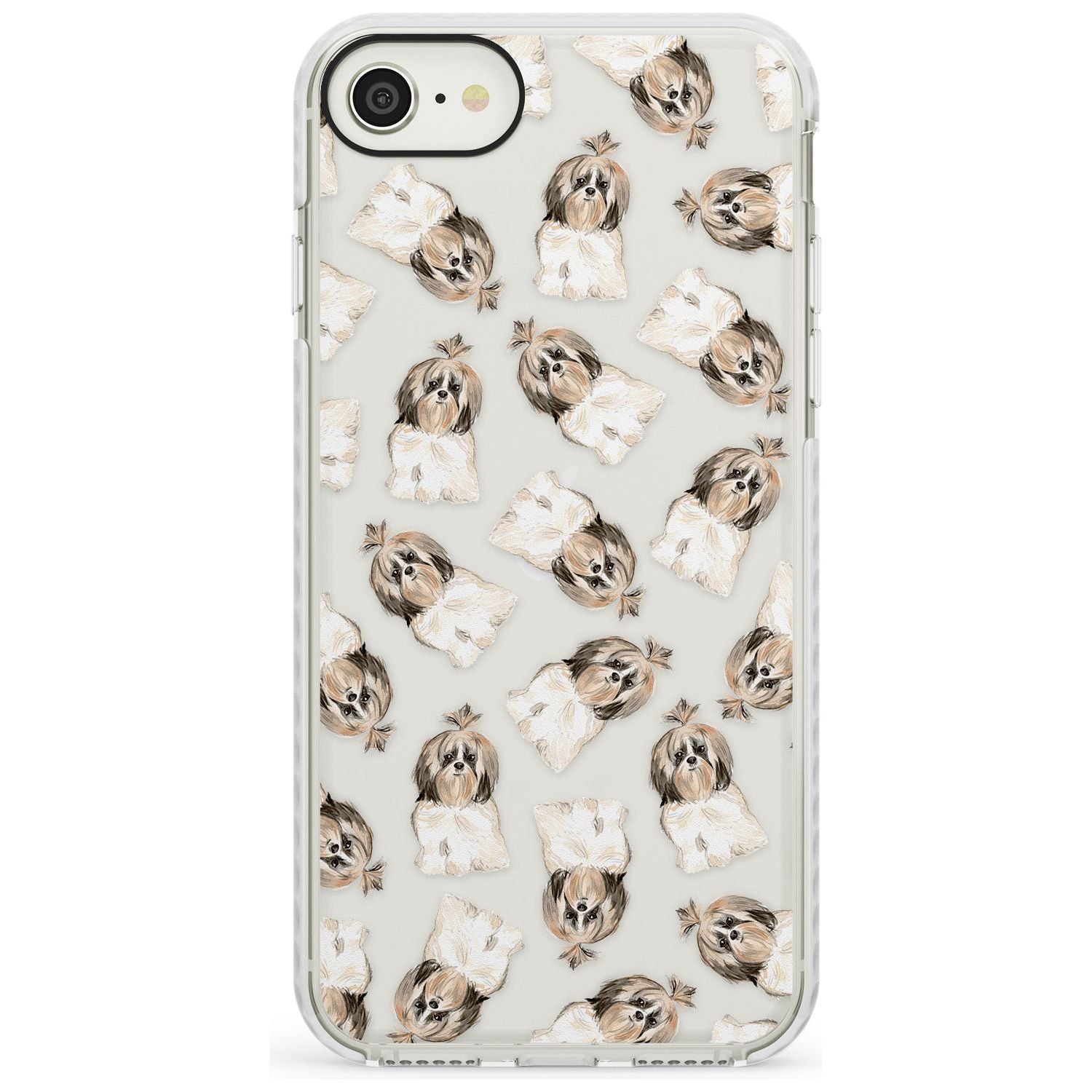 Shih tzu (Long Hair) Watercolour Dog Pattern Impact Phone Case for iPhone SE 8 7 Plus