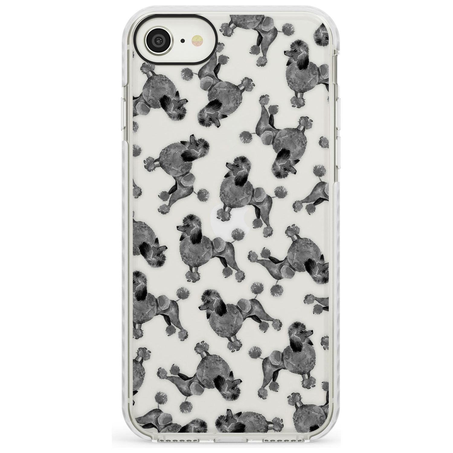 Poodle (Black) Watercolour Dog Pattern Impact Phone Case for iPhone SE 8 7 Plus