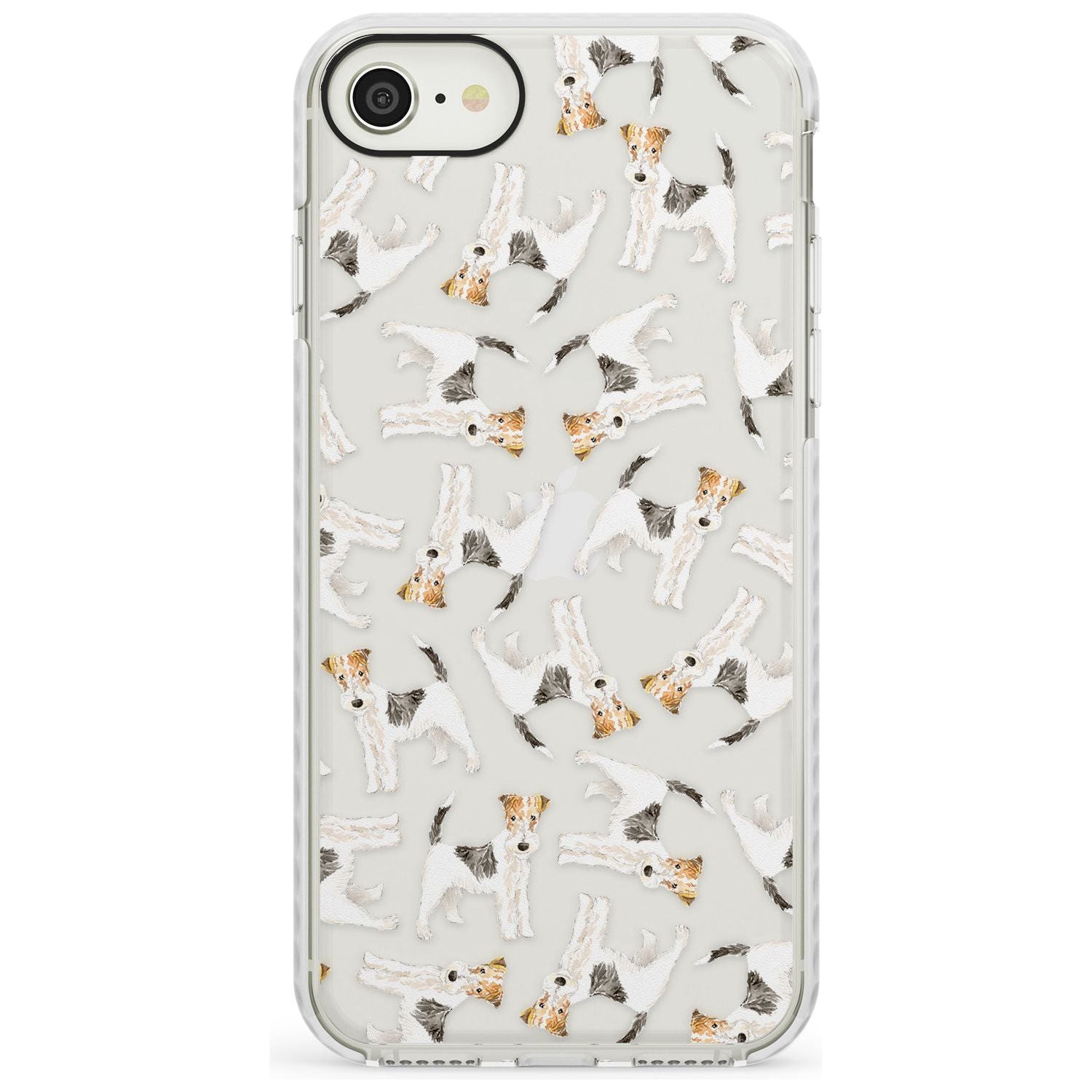 Wire Haired Fox Terrier Watercolour Dog Pattern Impact Phone Case for iPhone SE 8 7 Plus