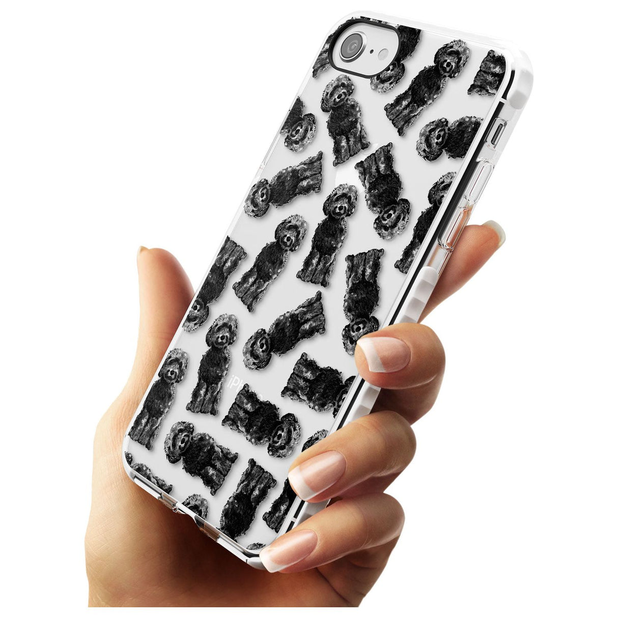 Cockapoo (Black) Watercolour Dog Pattern Impact Phone Case for iPhone SE 8 7 Plus