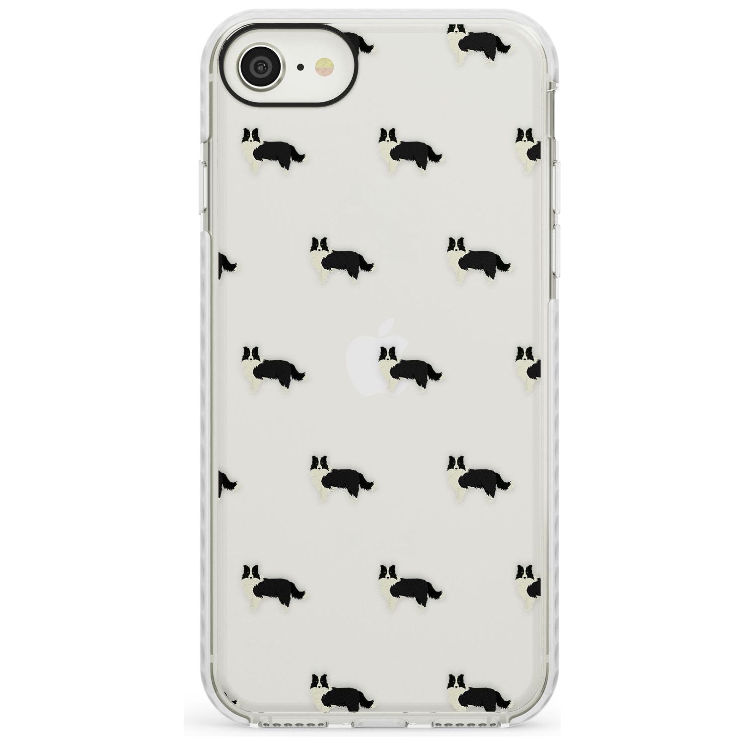Border Collie Dog Pattern Clear Impact Phone Case for iPhone SE 8 7 Plus