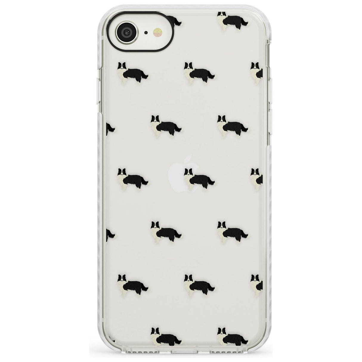 Border Collie Dog Pattern Clear Impact Phone Case for iPhone SE 8 7 Plus