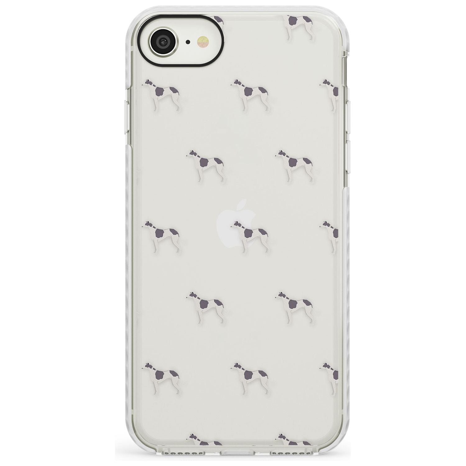 Greyhound Dog Pattern Clear Impact Phone Case for iPhone SE 8 7 Plus