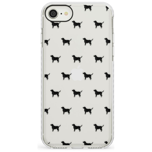 Black Labrador Dog Pattern Clear Impact Phone Case for iPhone SE 8 7 Plus