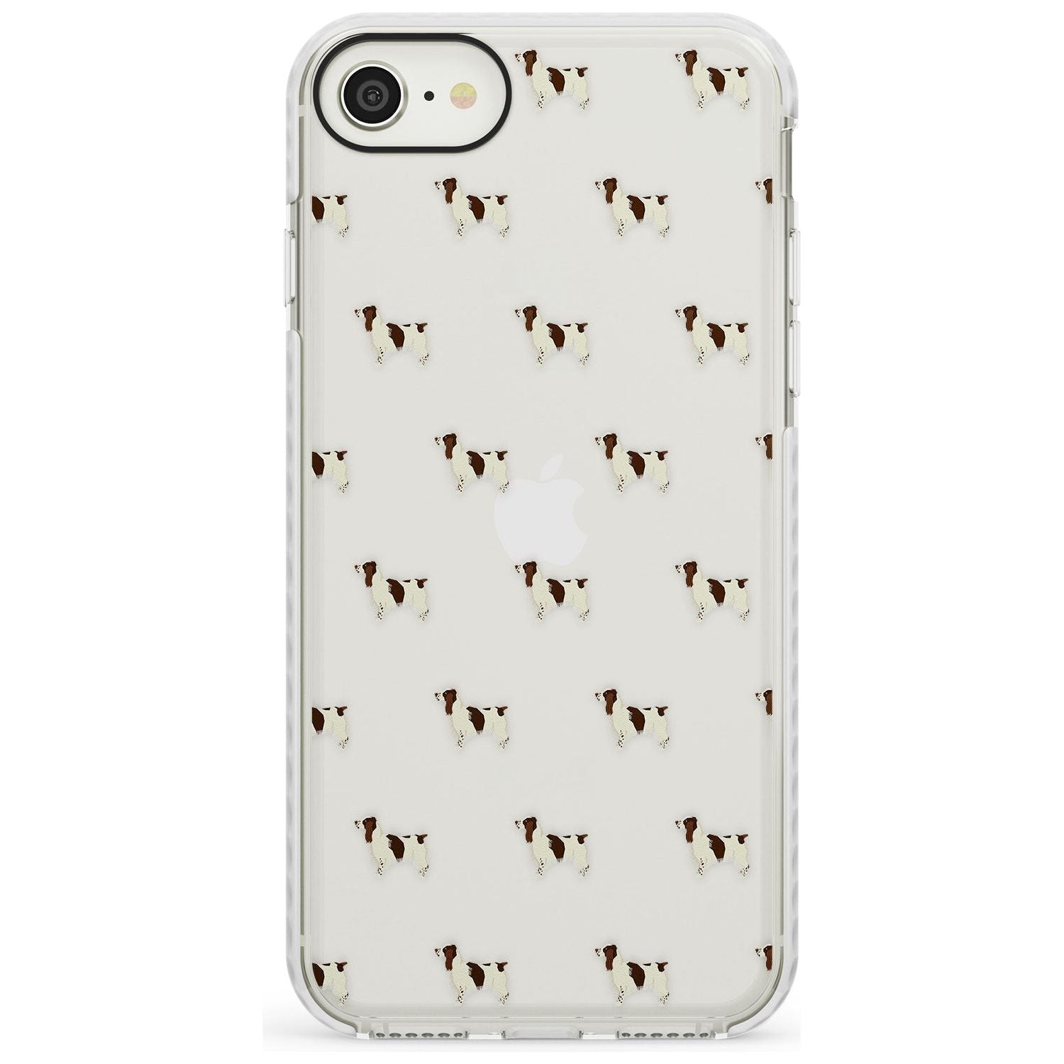 English Springer Spaniel Dog Pattern Clear Impact Phone Case for iPhone SE 8 7 Plus