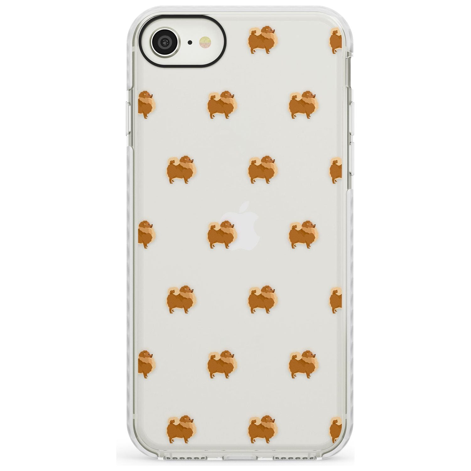 Pomeranian Dog Pattern Clear Impact Phone Case for iPhone SE 8 7 Plus