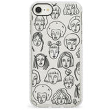 Girl Portrait Doodles Impact Phone Case for iPhone SE 8 7 Plus