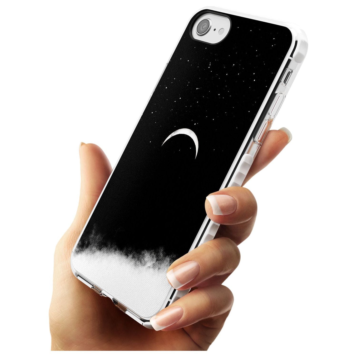Upside Down Crescent Moon Impact Phone Case for iPhone SE 8 7 Plus