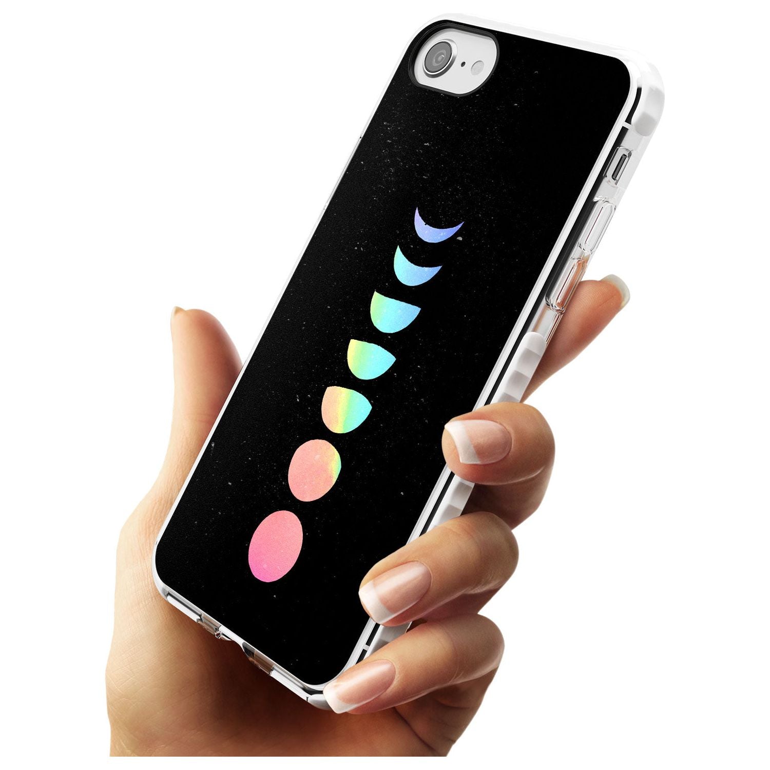 Pastel Moon Phases Slim TPU Phone Case for iPhone SE 8 7 Plus