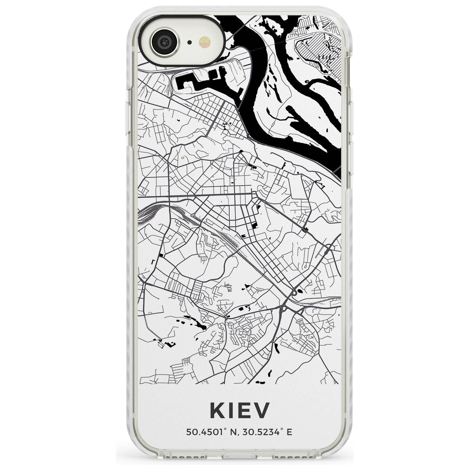 Map of Kiev, Ukraine Impact Phone Case for iPhone SE 8 7 Plus
