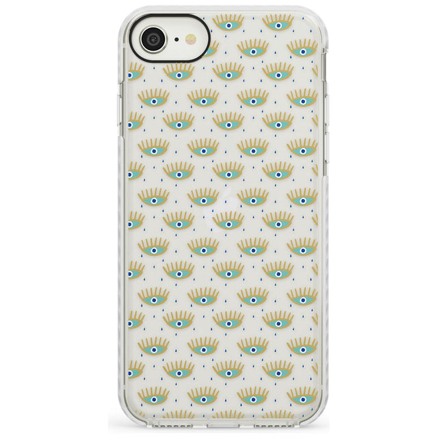 Crying Eyes (Clear) Psychedelic Eyes Pattern Impact Phone Case for iPhone SE 8 7 Plus
