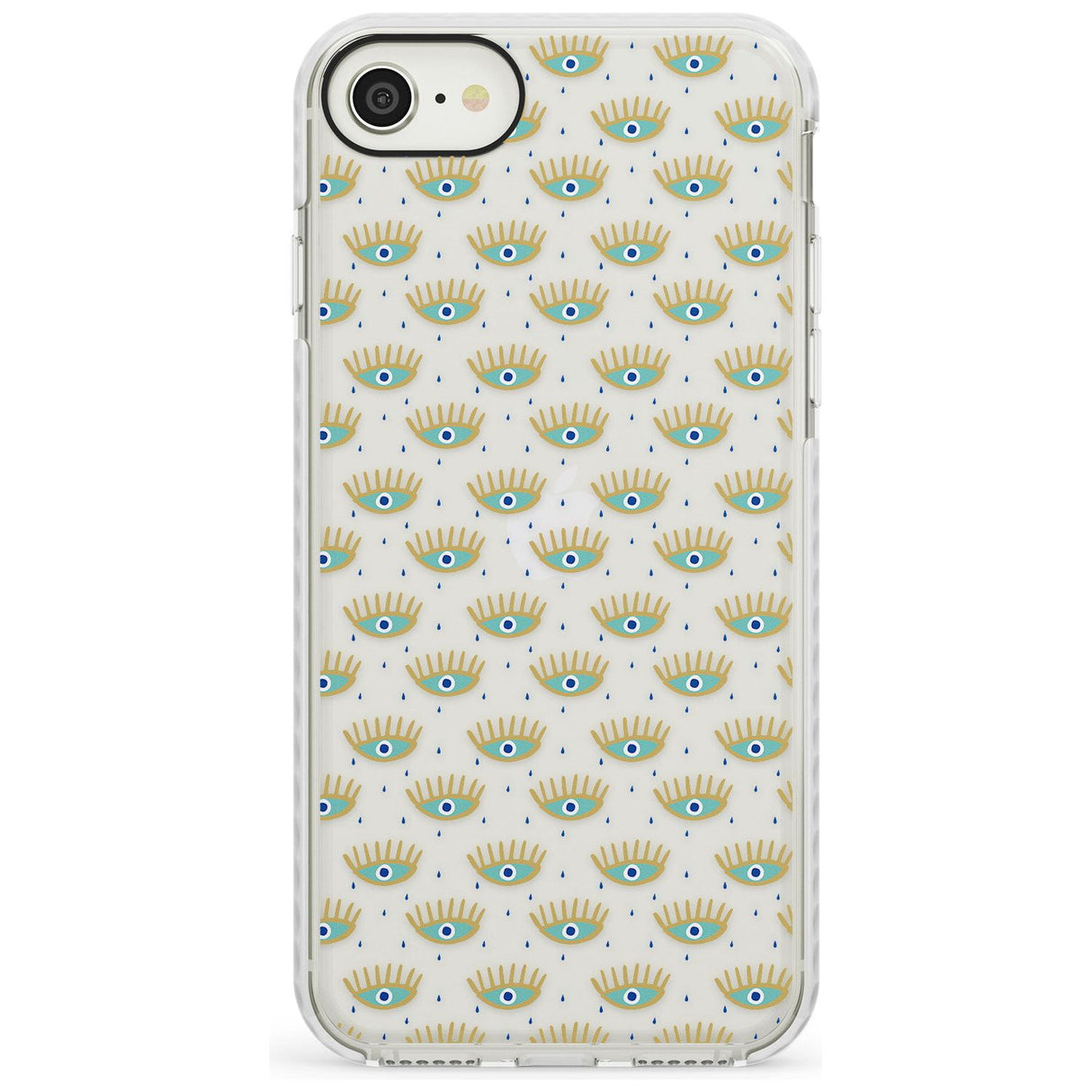 Crying Eyes (Clear) Psychedelic Eyes Pattern Impact Phone Case for iPhone SE 8 7 Plus